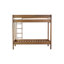 Lit superposé simple tapissier au-dessus - Revêtement en molleton doux, fabrication en bois d'hévéa, rails, rangement sous le lit