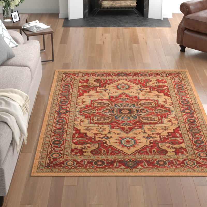 Alverta Classic Beige/Red Area Rug, Rectangle 240 x 340cm