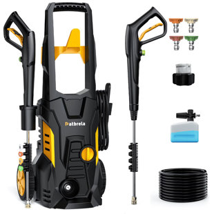 Laveuse à pression électrique 1800W, 5000PSI Max 3.0 GPM avec 4 buses, laveuse à haute pression portable avec cordon de 25 pieds, tuyau de 23 pieds, pour voitures, allées, clôtures, patios