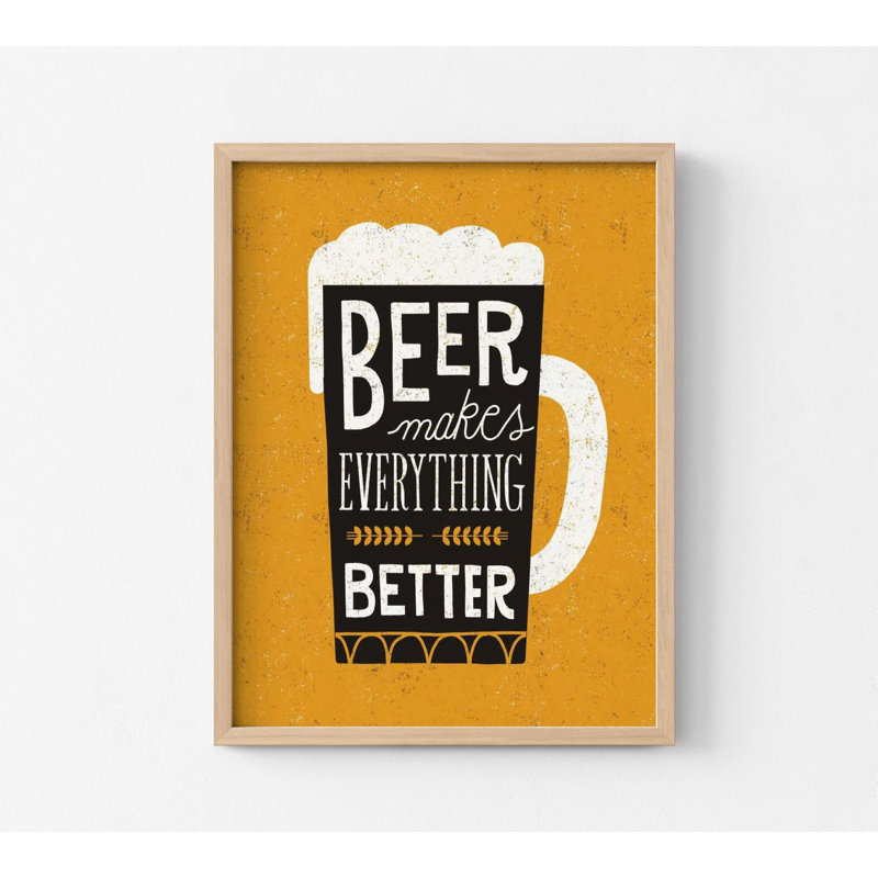 «Craft Beer II» par Michael Mullan, impression de bière jaune, décoration murale de bar à bière, décoration murale de salle à manger, art mural Minibar, Happy Hour, art mural