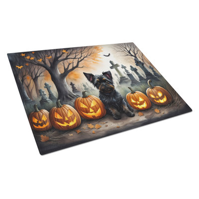 Grande planche à découper en verre Affenpinscher Spooky Halloween