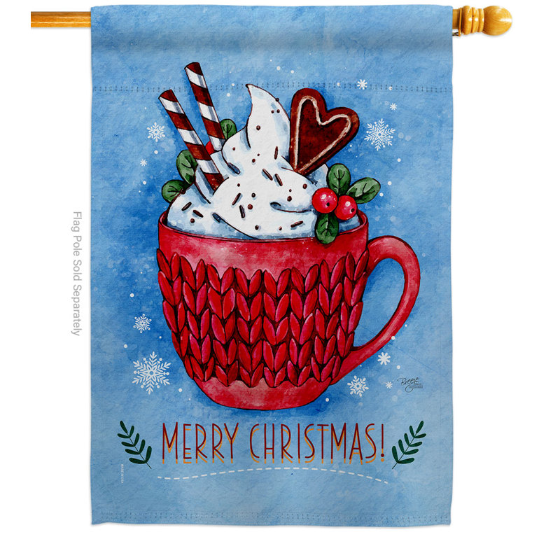 Double Sided 40'' H x 28'' W Polyester Christmas House Flag