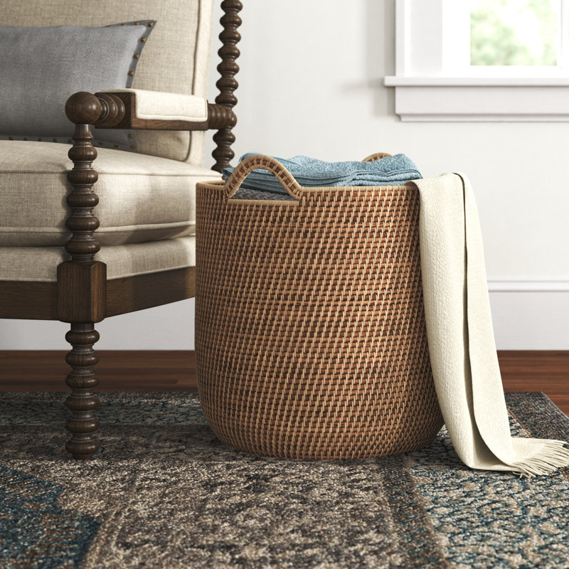 Panier en rotin Jettie, Brun miel