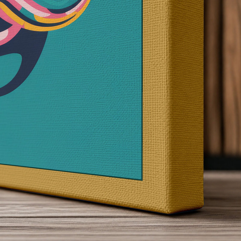 Dual Face Duality Modern 1 Piece Wrapped Canvas Wall Art, 18x12 - 45.7 x 30.5 cm, Ochre Border