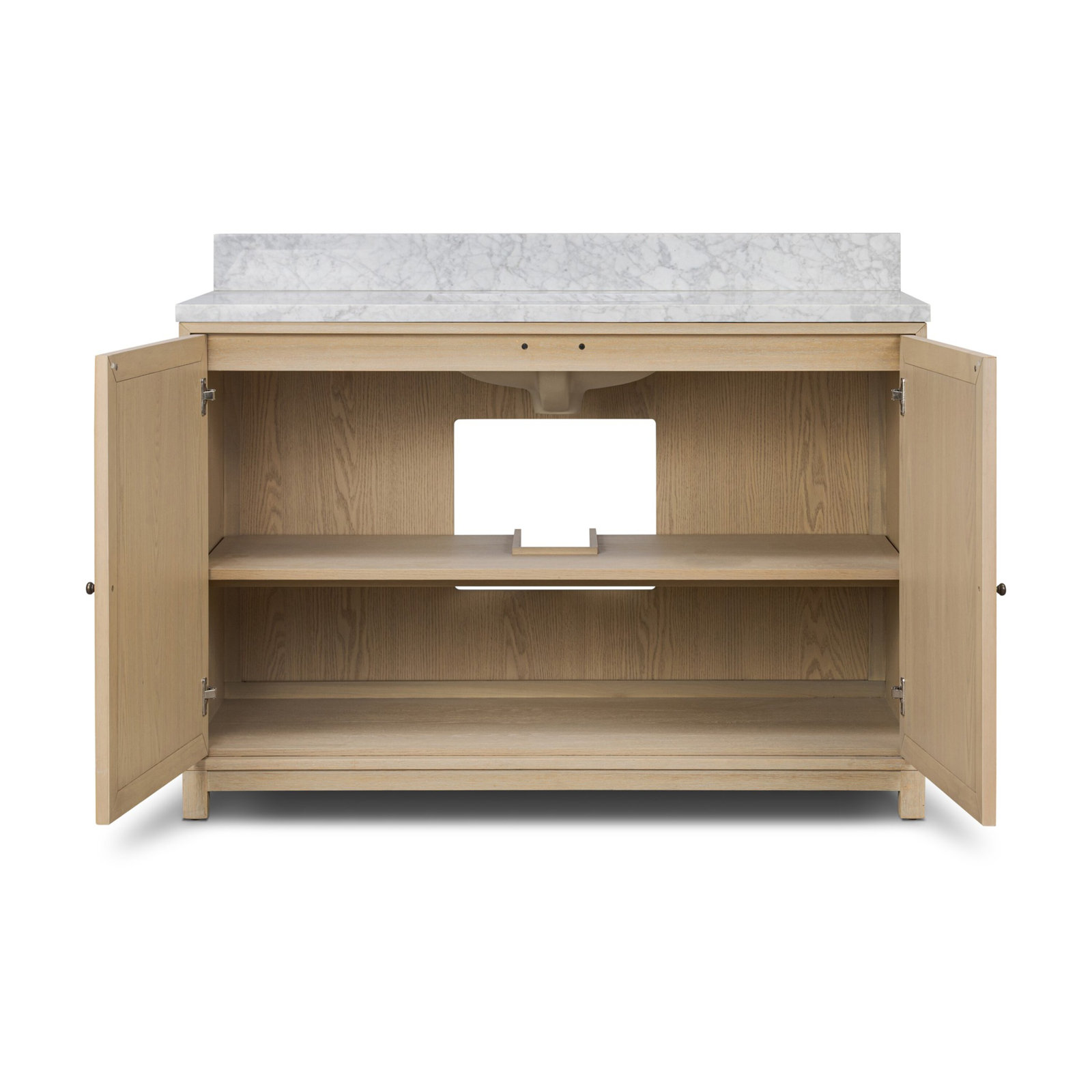 Nebbiolo Single Bathroom Vanity, 48", Satin Bleached Oak Veneer