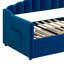 Upholstered Daybed With Adjustable Height Pop Up Trundle Bed And USB & Type-C Charging Port, Day Bed Frame With 2 Side Pockets