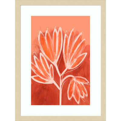 Galya "Peachy Flowers" Print by Treechild