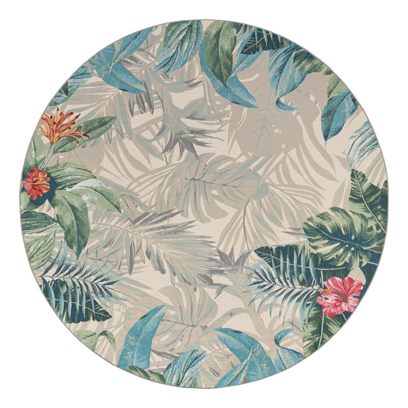 Anniston Multi Kula Indoor/Outdoor Modern Rug, Round 10'