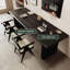 Bureau rectangulaire en bois massif noir-108953375