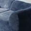 Velours 2 places bleu moderne, peu encombrant pour un appartement, base antidérapante, mousse haute densité avec coussins, bleu, doux compressé,