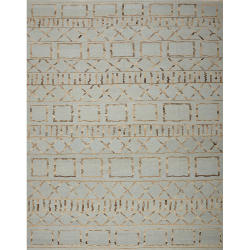 Moroccan Geometric Area Rug in Gray