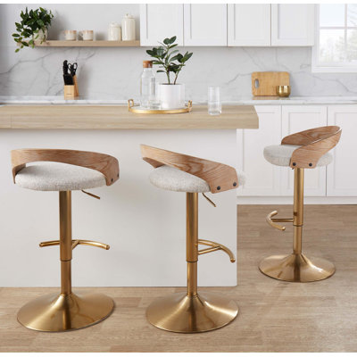 Ensemble de tabourets de bar pivotants contemporains réglables avec repose-pieds arrondi