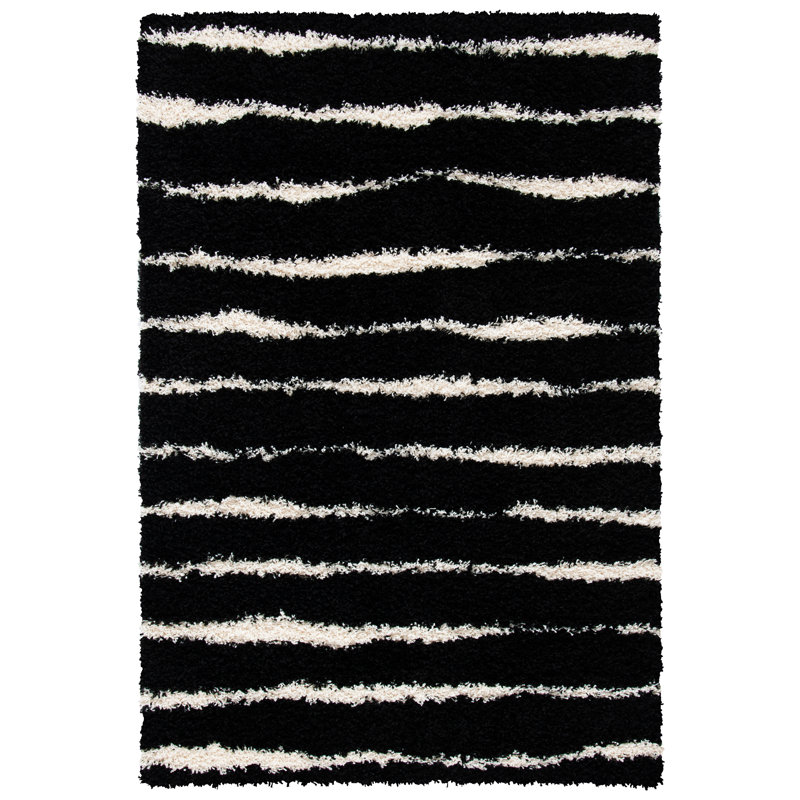 Tapis noir / ivoire Venus, Rectangle 8 pi x 10 pi