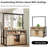 42" Kitchen Island Storage with Sliding Barn Door, Table Island Kitchen Cabinet with 2 Side Hooks, 3-Tier Shelves, Multi-Functional Dining Storage for Living Room