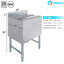 Bac à glace autoportant en acier inoxydable 18,5 po x 24 po x 30 po avec plaque froide en fonte d'aluminium à 7 circuits Amgood
