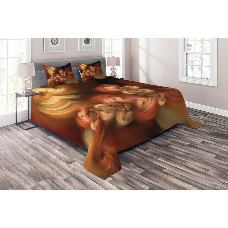 Modern & Contemporary Polyester Abstract Coverlet, King Bedspread + 2 Shams