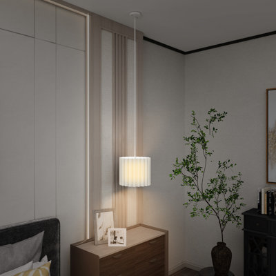 Linen Pendant Light, E27 Lampshade for Living Room, Bedroom