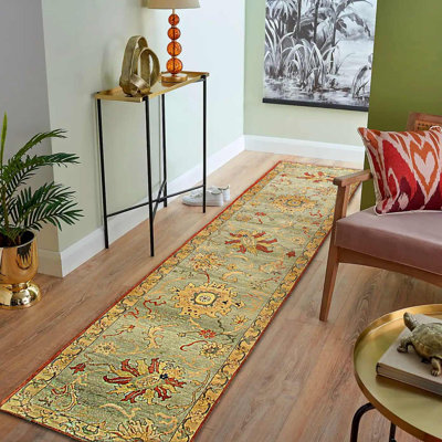 Hand Woven Cotton and Wool Oriental Area Rug