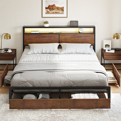 Naughton Metal Platform Storage Bed