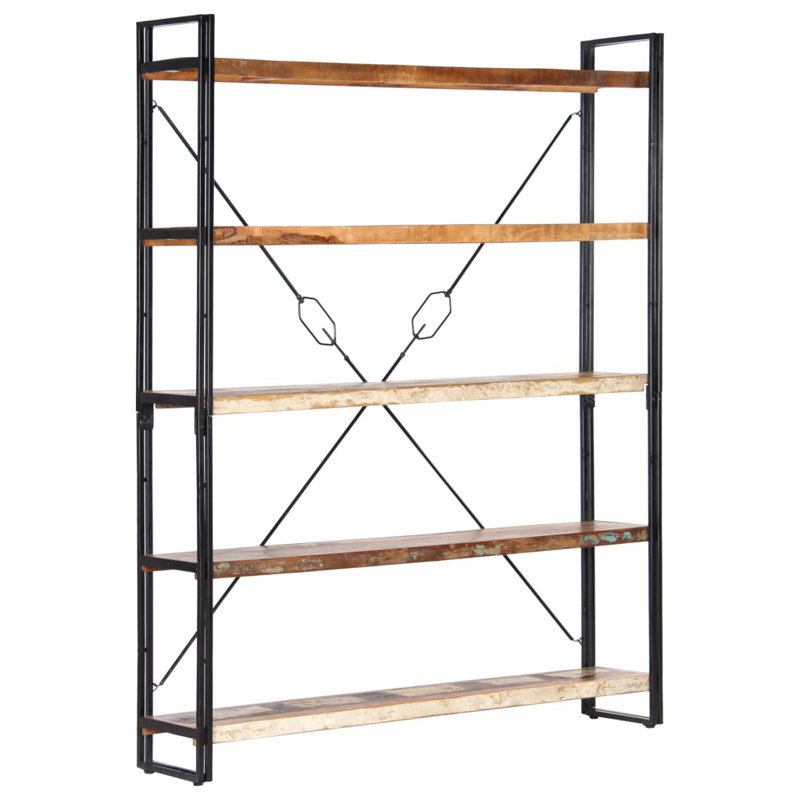 Holmquist 67.5cm W Etagere Bookcase, Reclaimed Wood, 180cm H x 140cm W x 30cm D