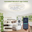 Ventilateur de plafond intelligent à profil bas de 20 po avec lumières et télécommande en noir-326523900