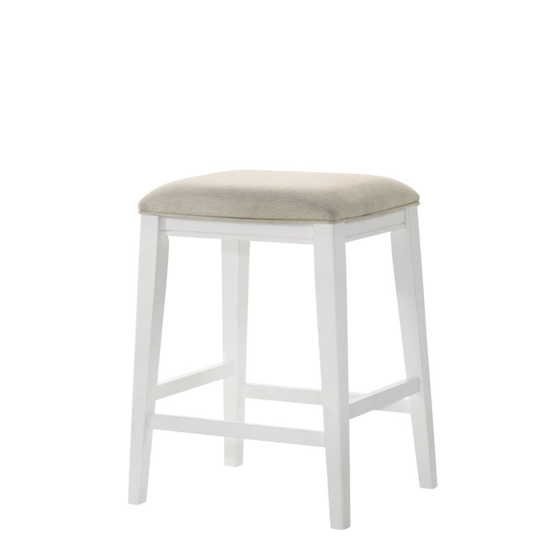 Tabouret blanc de 17 po avec repose-pieds