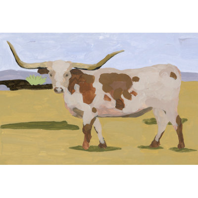 «Longhorn Bétail I» par Melissa Wang - peinture sur toile tendue