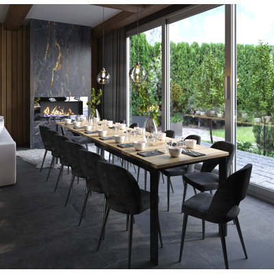 Eillen Extendable Metal Base Dining Table