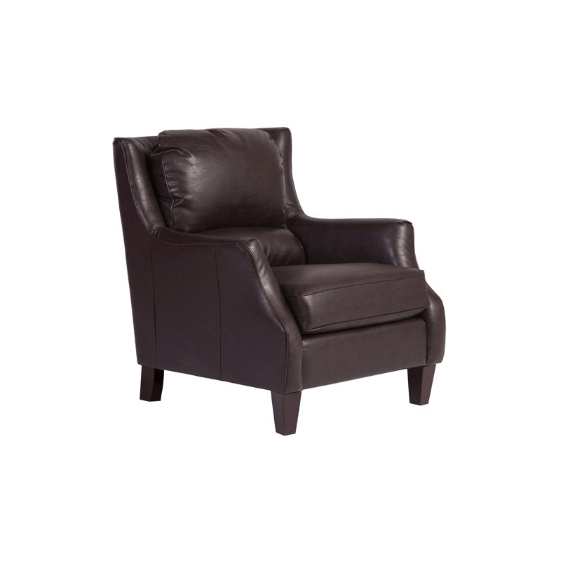 Avonelle Faux Leather Armchair, Espresso Brown Faux Leather