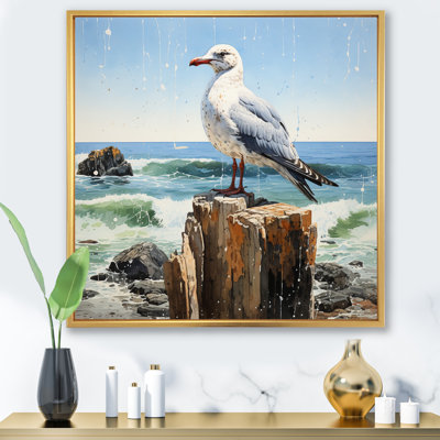 Seagull Solitude Pointillism II - impression