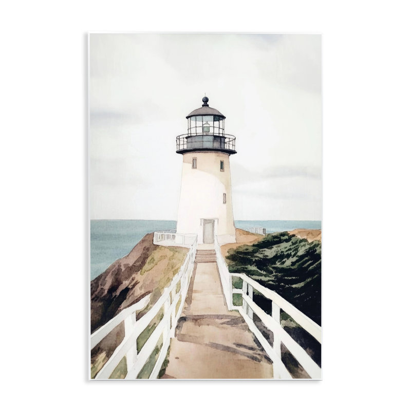 Plaque murale aquarelle, sentier du phare, design par Sissi et Seb, H 15 po x l 10 po