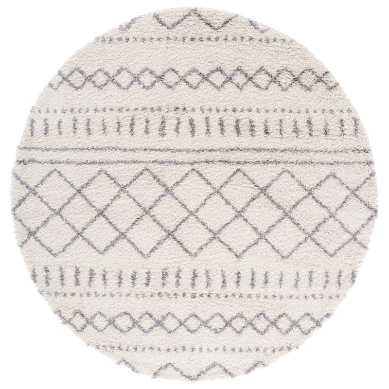 Gilcrease Performance Southwestern Rug, Round 10', Ivory/Gray