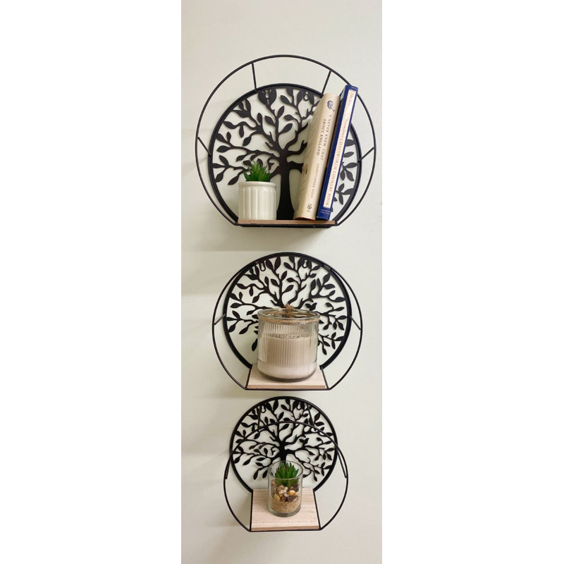 Hibba 3 Piece Circle Accent Shelf