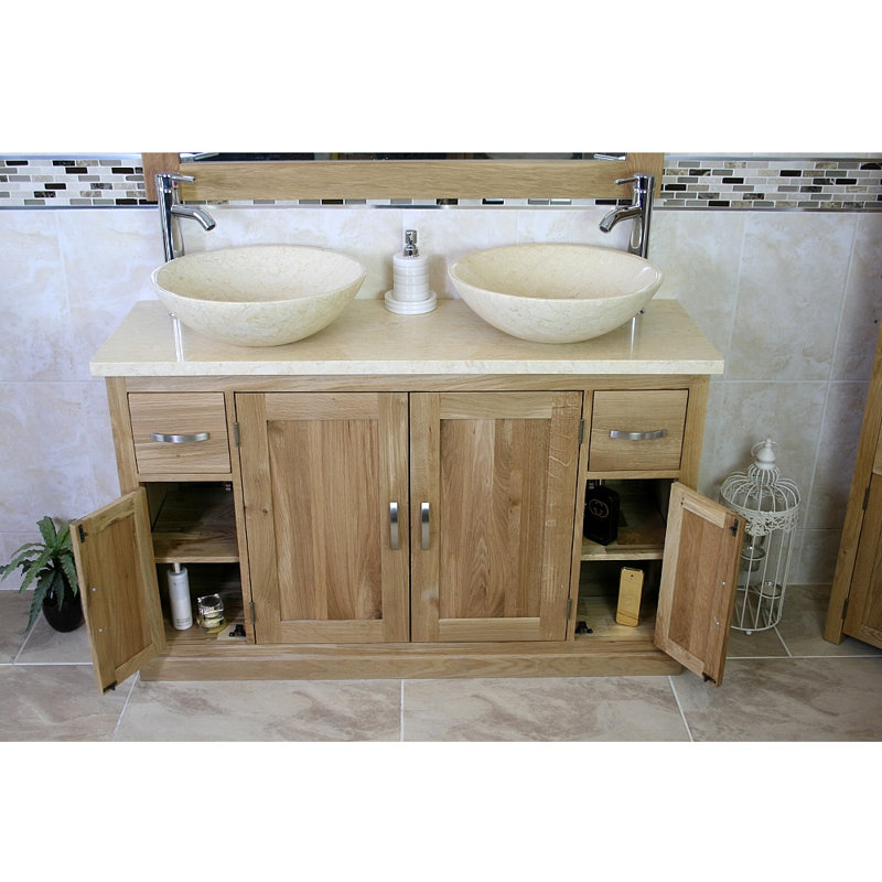 Stockley 1230mm Double Bathroom Vanity with Basin, Cream, Cream