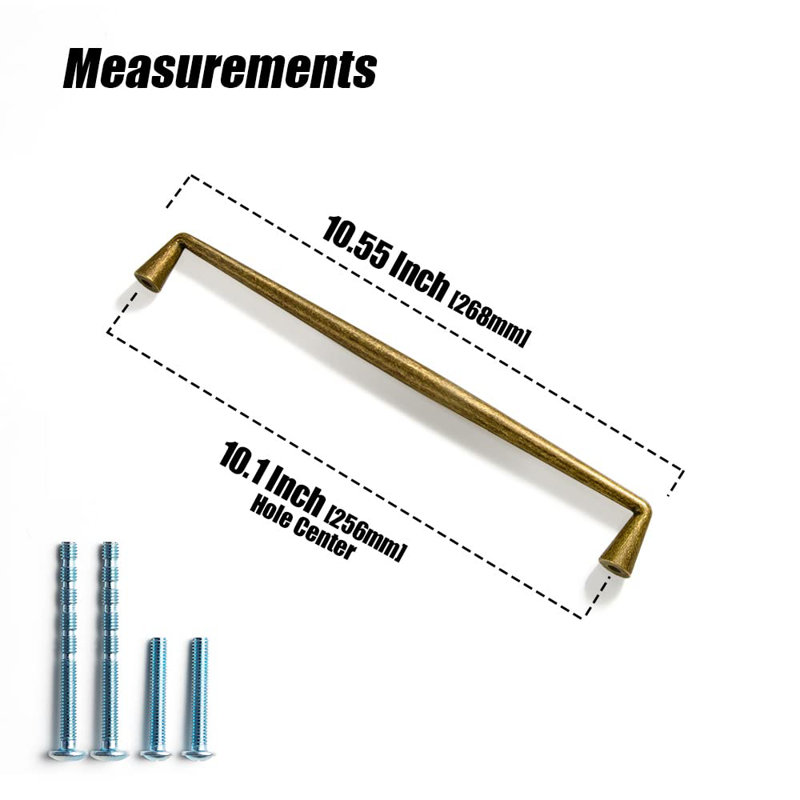 Spindle Shape 10" Center Bar Pull Multipack, Antique Brass