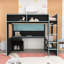Lit mezzanine avec bureau, lumières DEL, tablettes, station de charge et armoire de rangement-129346850-129346846