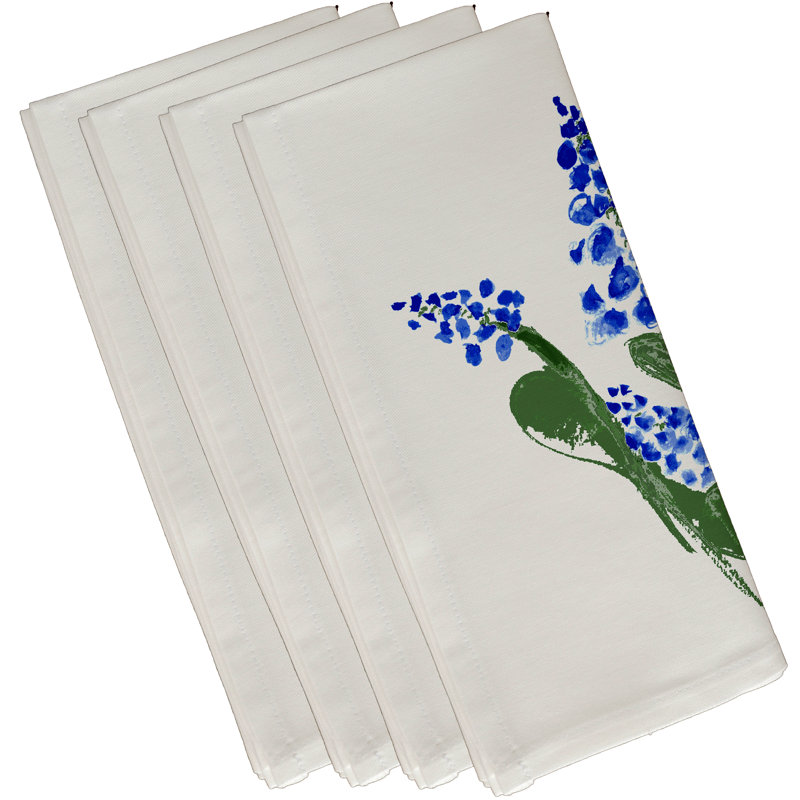 Jayapura Polyester Floral Square Napkin, Lake Blue