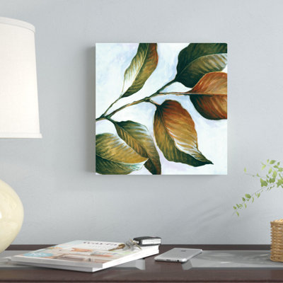 Reproduction d’art sur toile tendue vert et jaune feuilles