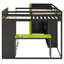 Lit mezzanine simple en L en bois-1825641333