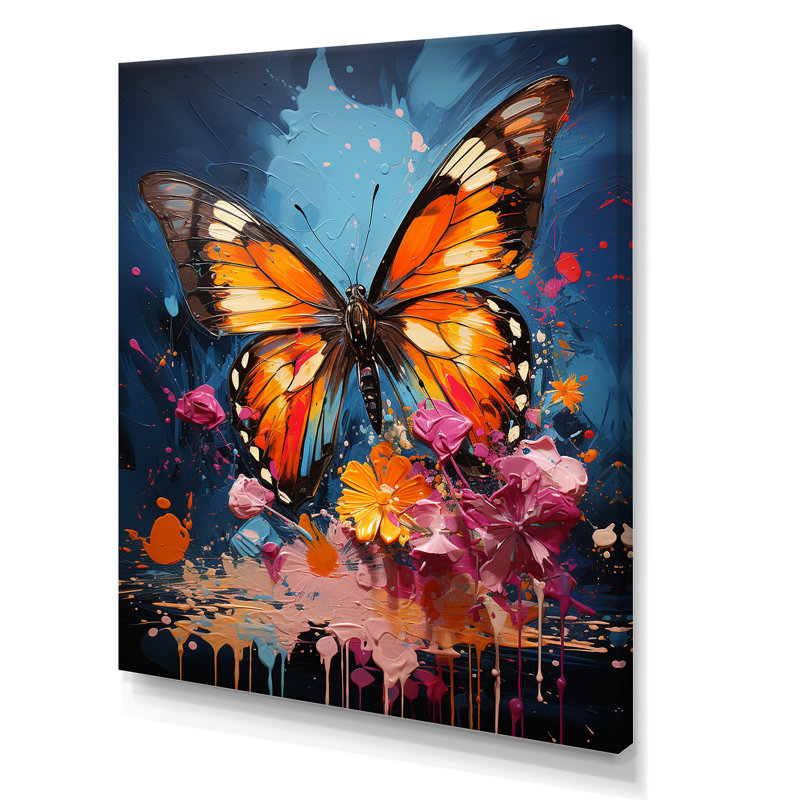 Papillon Pop Art Papilio sur toile, H 32 po x l 16 po x P 1 po, Toile tendue