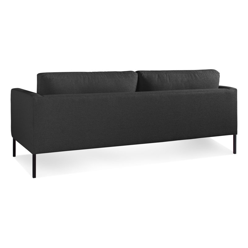 Paramount Sofa, Sanford Black Polyester Blend, Metal, 32" H x 80" W x 34" D