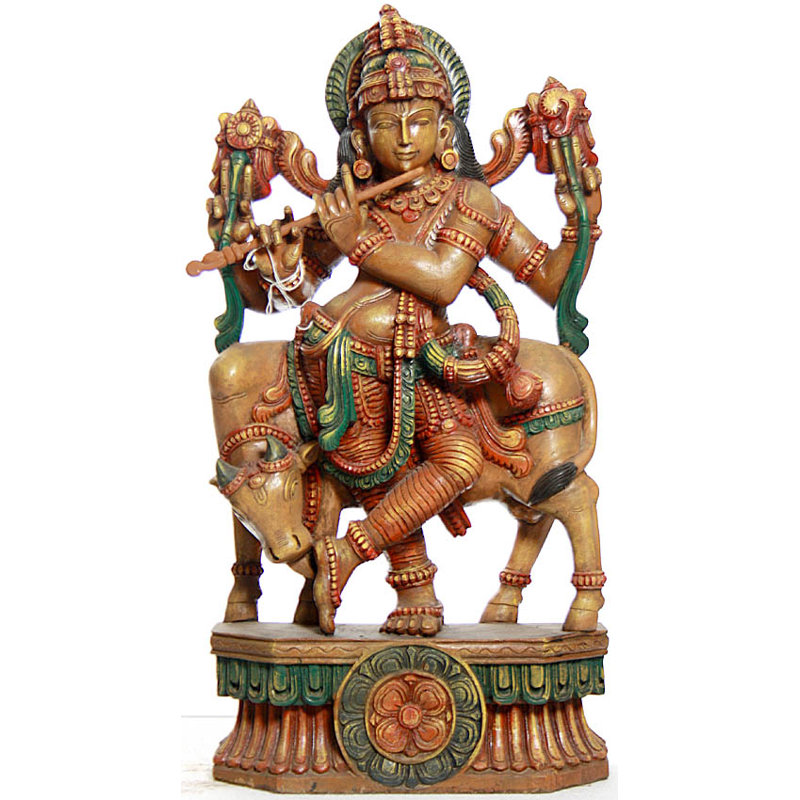 Krishna As Vishnu soufflant sa flûte