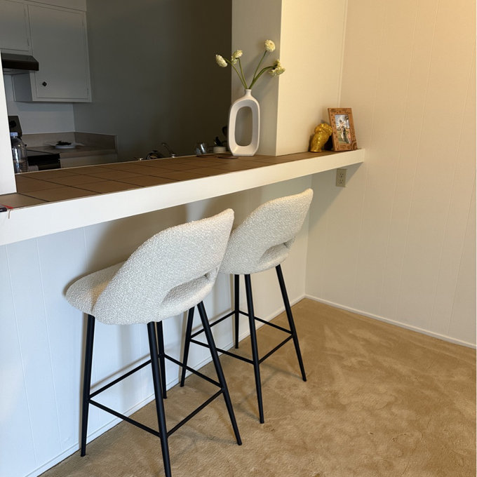 AllModern Valdez Boucle Bar Counter Stool Reviews AllModern