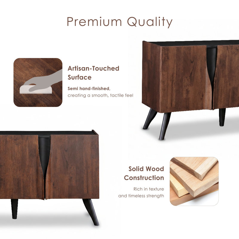 Rozella Handmade Solid Wood Dining Server, 33.5" H x 62" W x 19.3" D