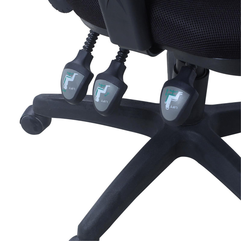 Chaise de bureau pivotante noire avec accoudoirs
