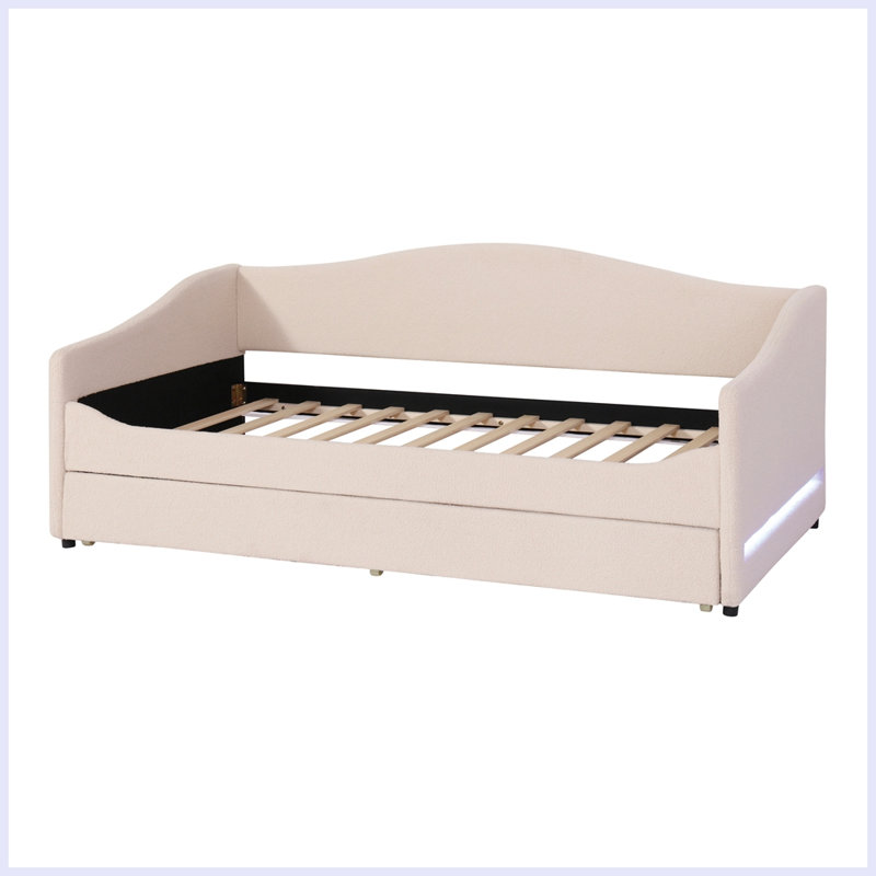 Lit de jour avec couchette Magnotti, Lit simple, Beige