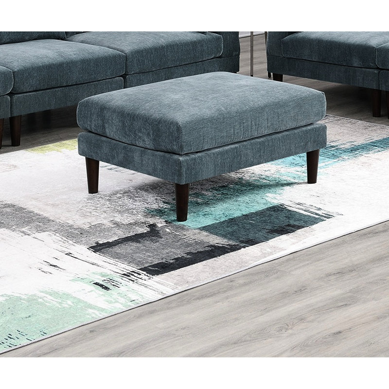 4 Coffee U-Shaped Sectional With Medium-Firm Seat, Cushion Back, Square Arms, Wrapping, Two Ottomans, Built-In Cupholder And Charging Ports 4 Seats, Color, Console