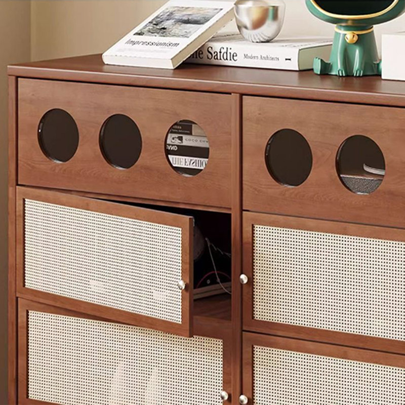 Armoire de rangement minimaliste en rotin pour chaussures