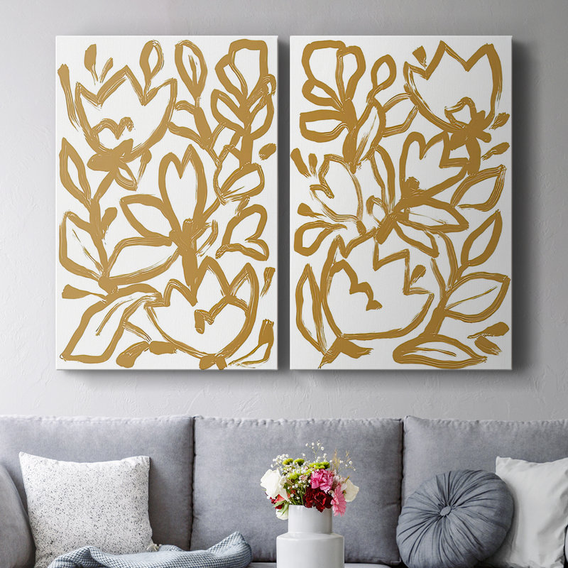 Toile tendue Blockbrush Garden I-Premium Gallery - prête à être accrochée, H 48 po x l 64 po