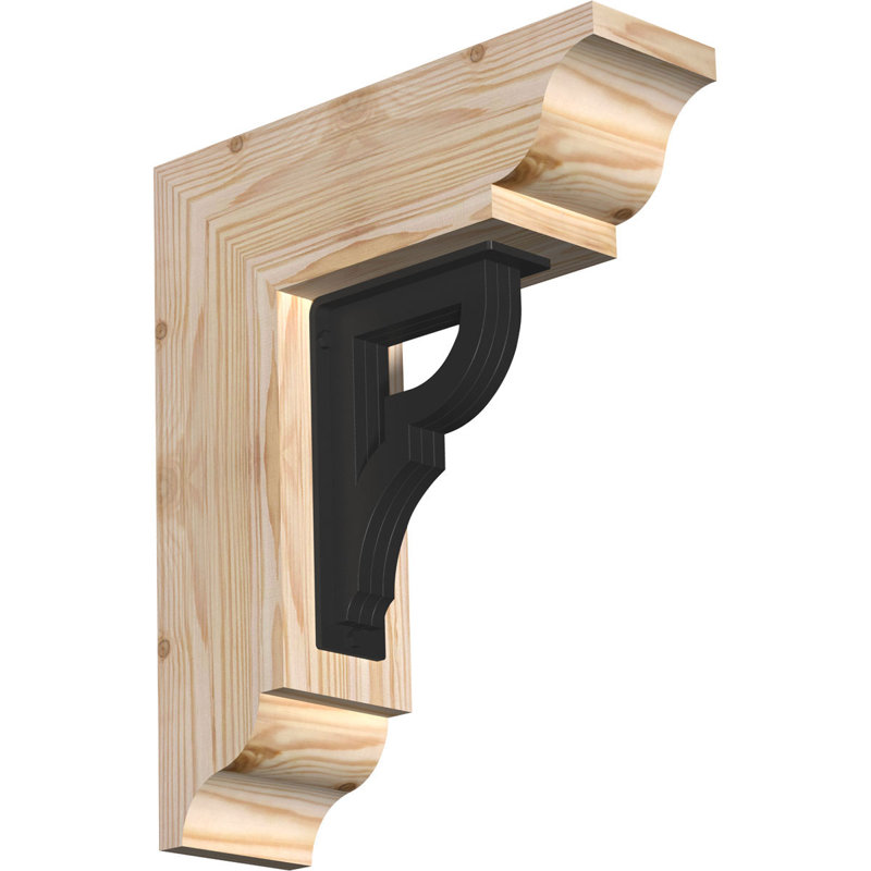 Support de fer triple Bradford, H 16 po x P 13 1/2 po, Sapin de Douglas l 3 1/2 po x T 4 po (lisse)